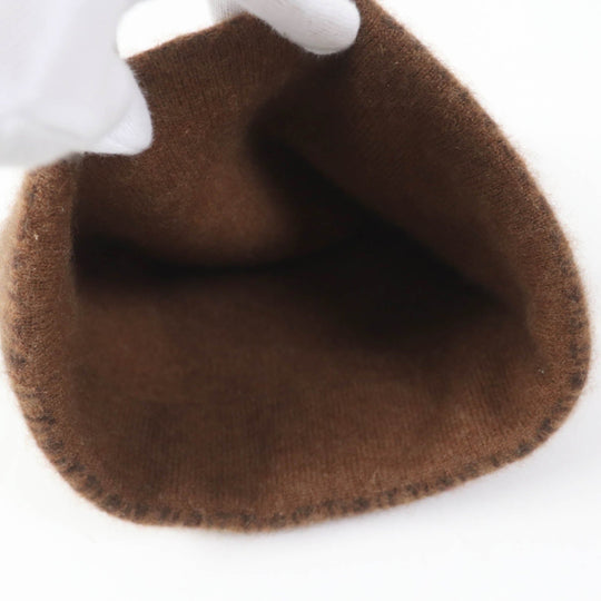 HERMES Knit cap Main: 100% cashmere Brown Women Used Authentic