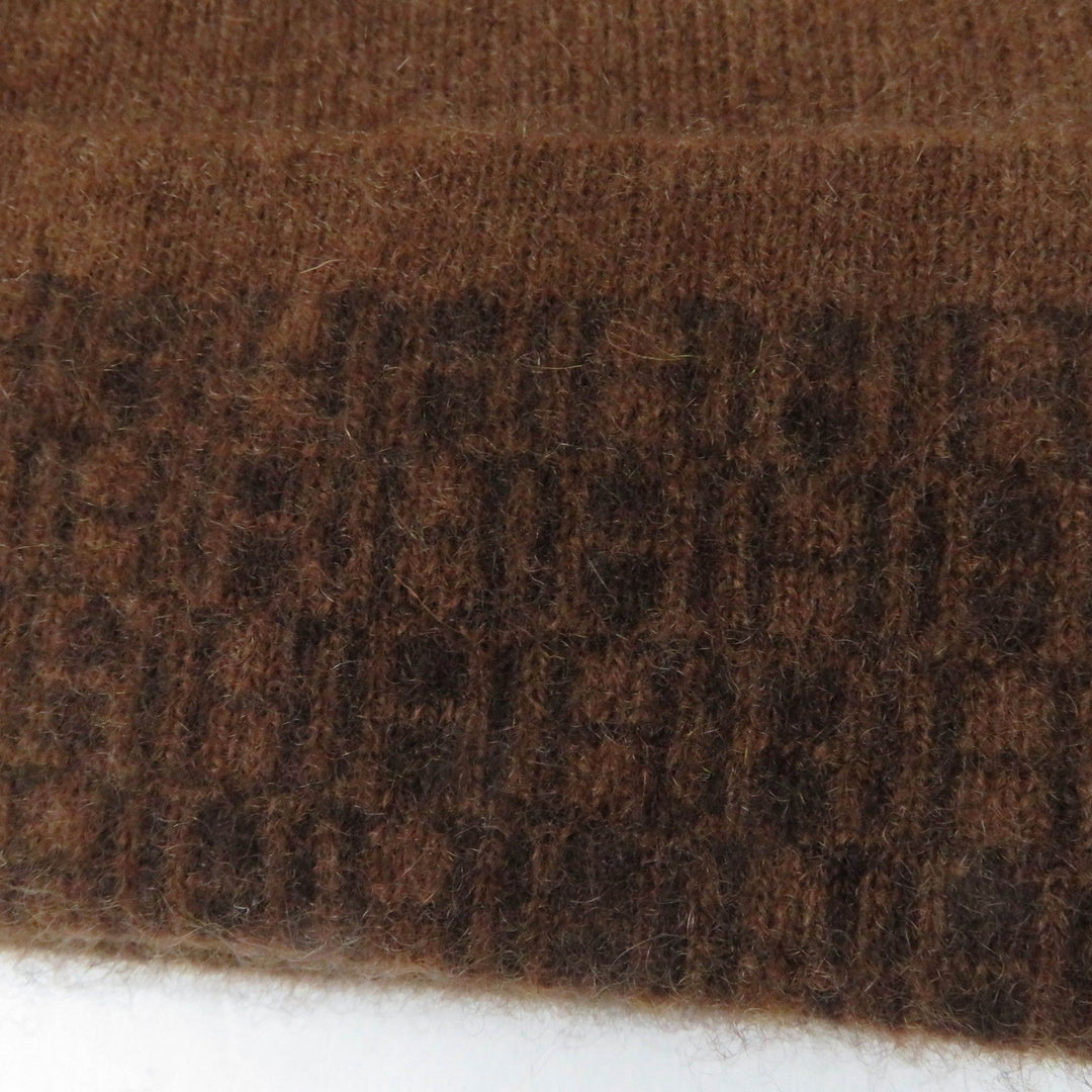 HERMES Knit cap Main: 100% cashmere Brown Women Used Authentic