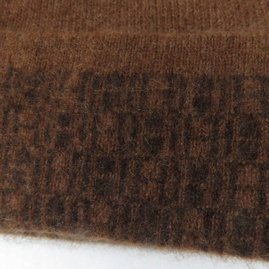 HERMES Knit cap Main: 100% cashmere Brown Women Used Authentic