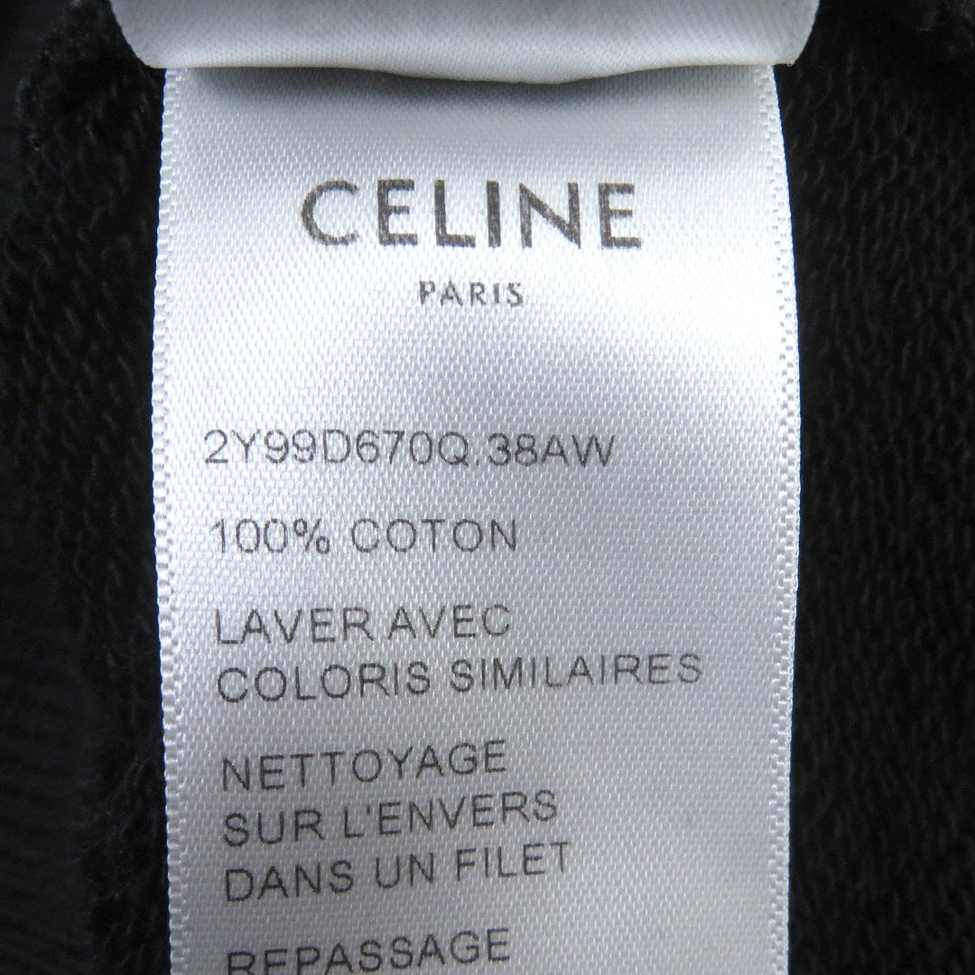 CELINE Hoodie 2Y99D670Q Main: 100% cotton black mens L Used Authentic