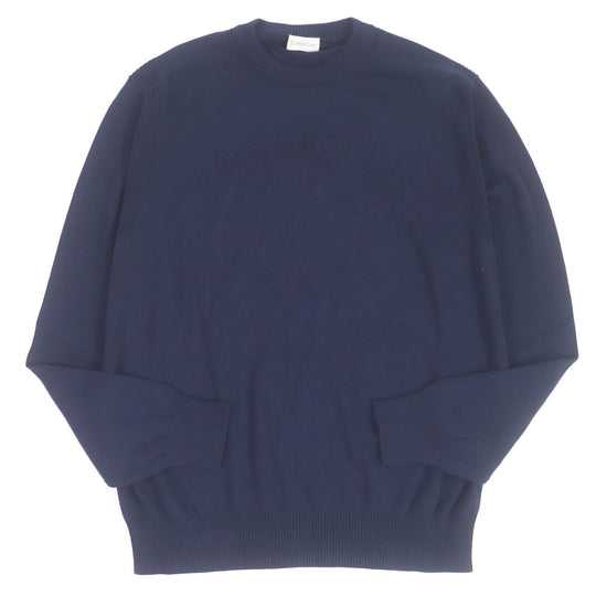 MONCLER sweater Main: 100% cotton Navy mens L Used Authentic
