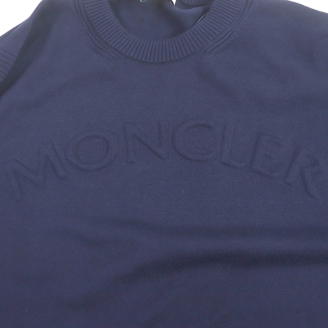 MONCLER sweater Main: 100% cotton Navy mens L Used Authentic