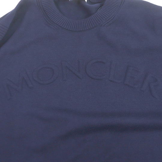 MONCLER sweater Main: 100% cotton Navy mens L Used Authentic