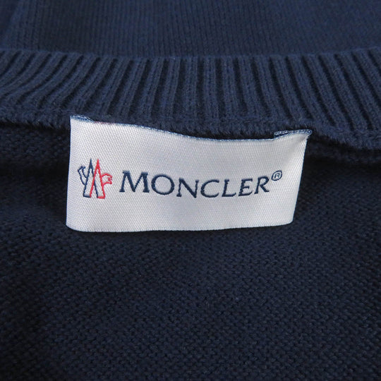 MONCLER sweater Main: 100% cotton Navy mens L Used Authentic