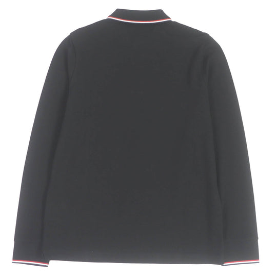 MONCLER Long sleeve polo shirt Main: 100% cotton black mens S Used Authentic