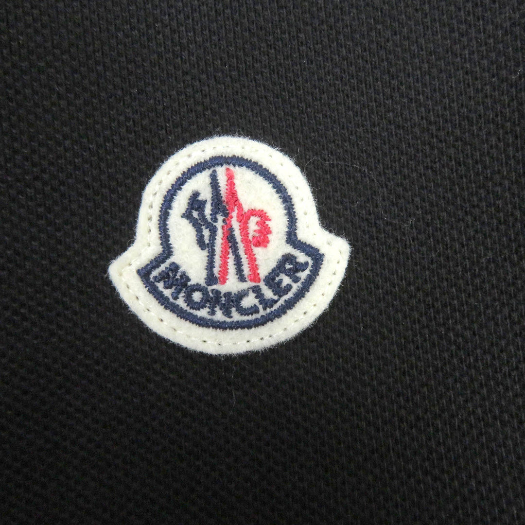 MONCLER Long sleeve polo shirt Main: 100% cotton black mens S Used Authentic