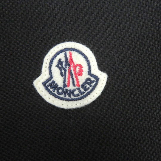 MONCLER Long sleeve polo shirt Main: 100% cotton black mens S Used Authentic
