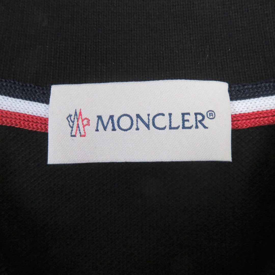 MONCLER Long sleeve polo shirt Main: 100% cotton black mens S Used Authentic