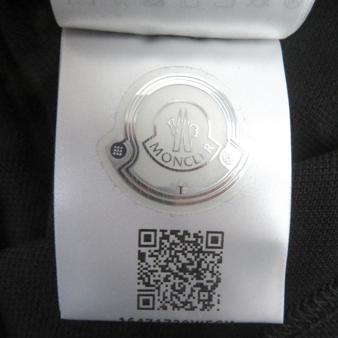 MONCLER Long sleeve polo shirt Main: 100% cotton black mens S Used Authentic