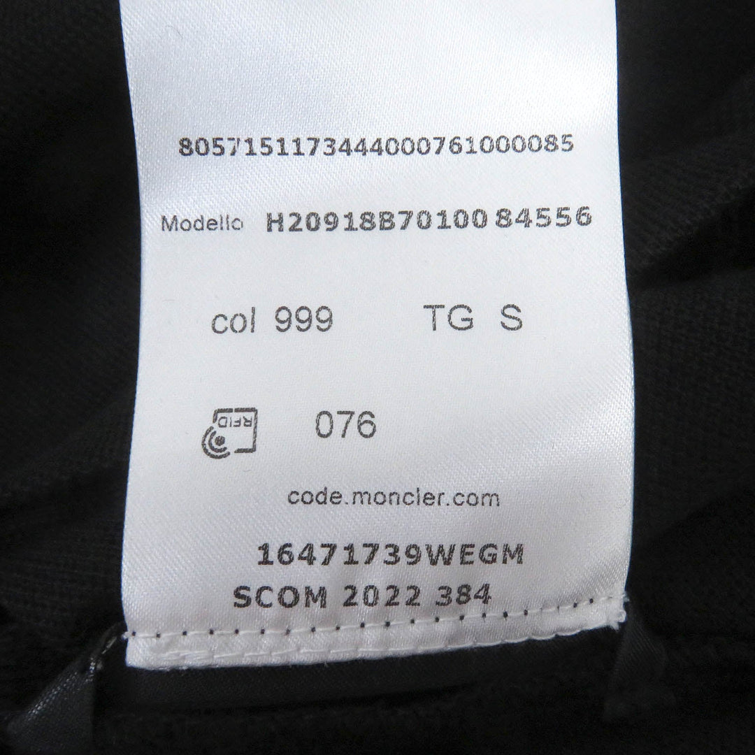 MONCLER Long sleeve polo shirt Main: 100% cotton black mens S Used Authentic