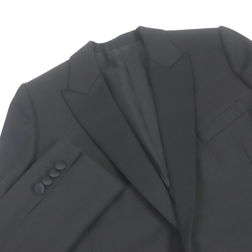CELINE tailored jacket 2V321120D Main: 100% wool, Main: 100% polyester, Lining: 54% cupra, Lining: 46% rayon black Peak collar long tuxedo jacket Grand Poodle mens 38 Used Authentic