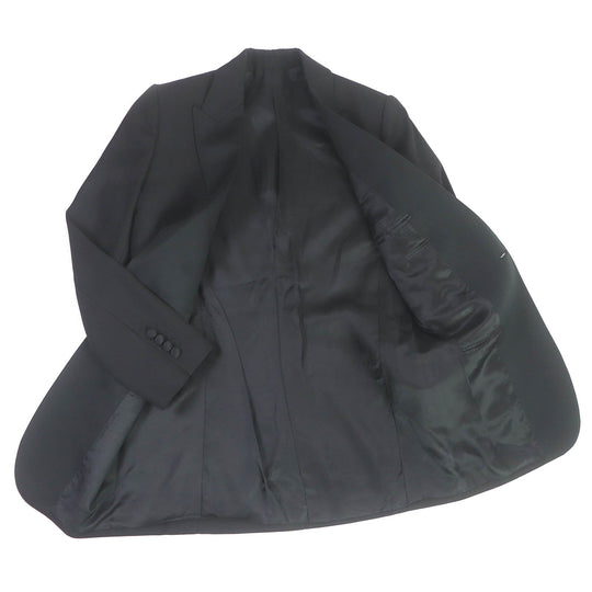 CELINE tailored jacket 2V321120D Main: 100% wool, Main: 100% polyester, Lining: 54% cupra, Lining: 46% rayon black Peak collar long tuxedo jacket Grand Poodle mens 38 Used Authentic