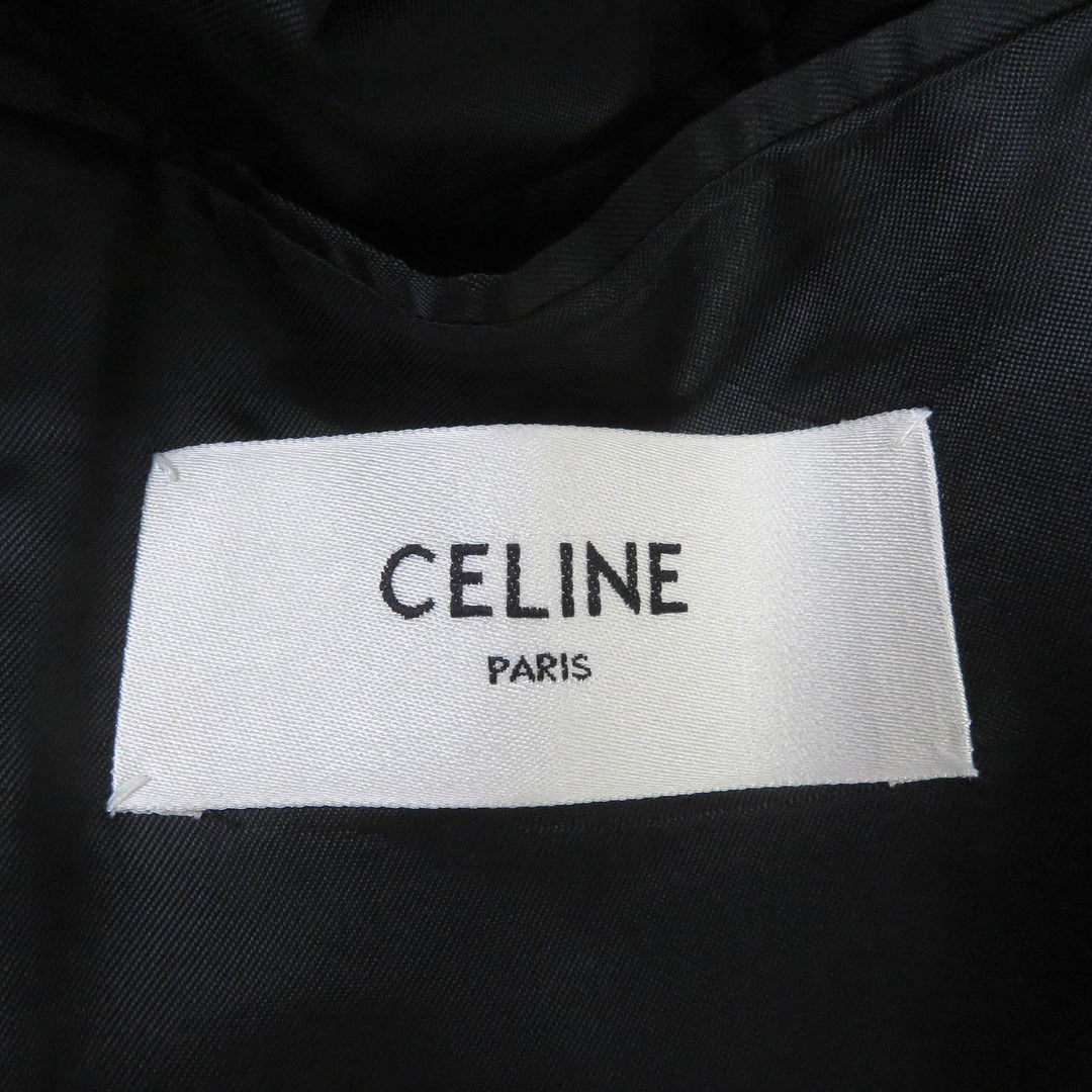 CELINE tailored jacket 2V321120D Main: 100% wool, Main: 100% polyester, Lining: 54% cupra, Lining: 46% rayon black Peak collar long tuxedo jacket Grand Poodle mens 38 Used Authentic