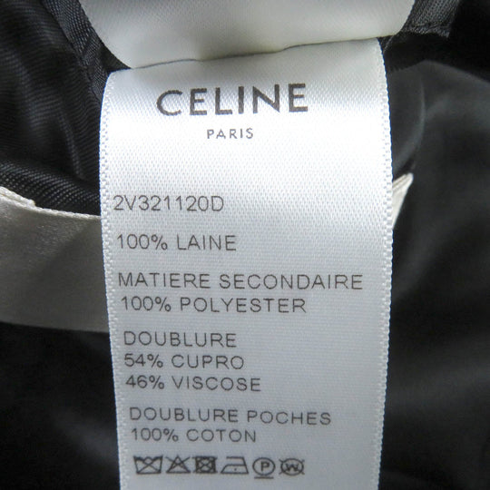 CELINE tailored jacket 2V321120D Main: 100% wool, Main: 100% polyester, Lining: 54% cupra, Lining: 46% rayon black Peak collar long tuxedo jacket Grand Poodle mens 38 Used Authentic