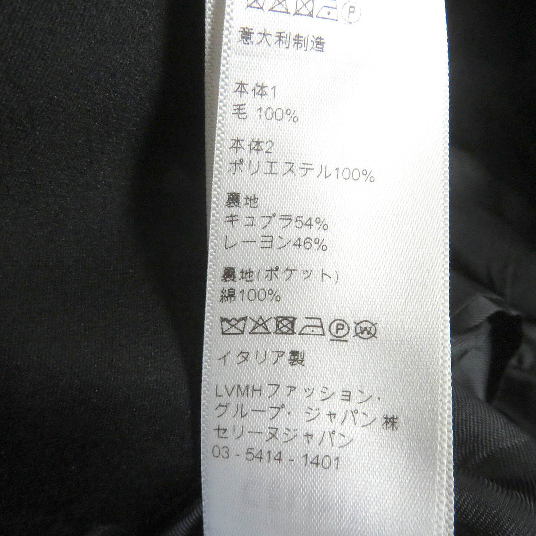 CELINE tailored jacket 2V321120D Main: 100% wool, Main: 100% polyester, Lining: 54% cupra, Lining: 46% rayon black Peak collar long tuxedo jacket Grand Poodle mens 38 Used Authentic