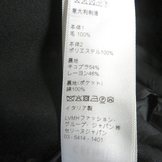 CELINE tailored jacket 2V321120D Main: 100% wool, Main: 100% polyester, Lining: 54% cupra, Lining: 46% rayon black Peak collar long tuxedo jacket Grand Poodle mens 38 Used Authentic