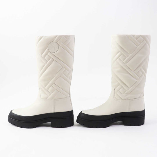 HERMES Knee-high boots Calfskin Rubber Two-tone (off-white) FUJI 36