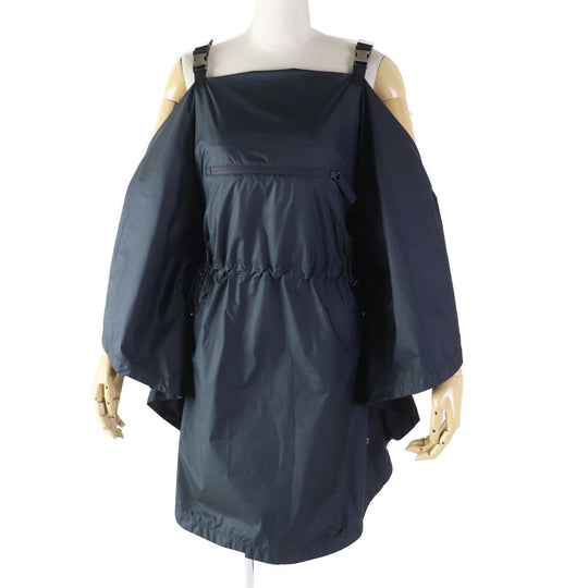 Christian Dior one piece 217R65A2829 Main: 100% polyester Navy Off Shoulder Drawstring Dress Women XS Used Authentic
