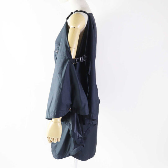Christian Dior one piece 217R65A2829 Main: 100% polyester Navy Off Shoulder Drawstring Dress Women XS Used Authentic