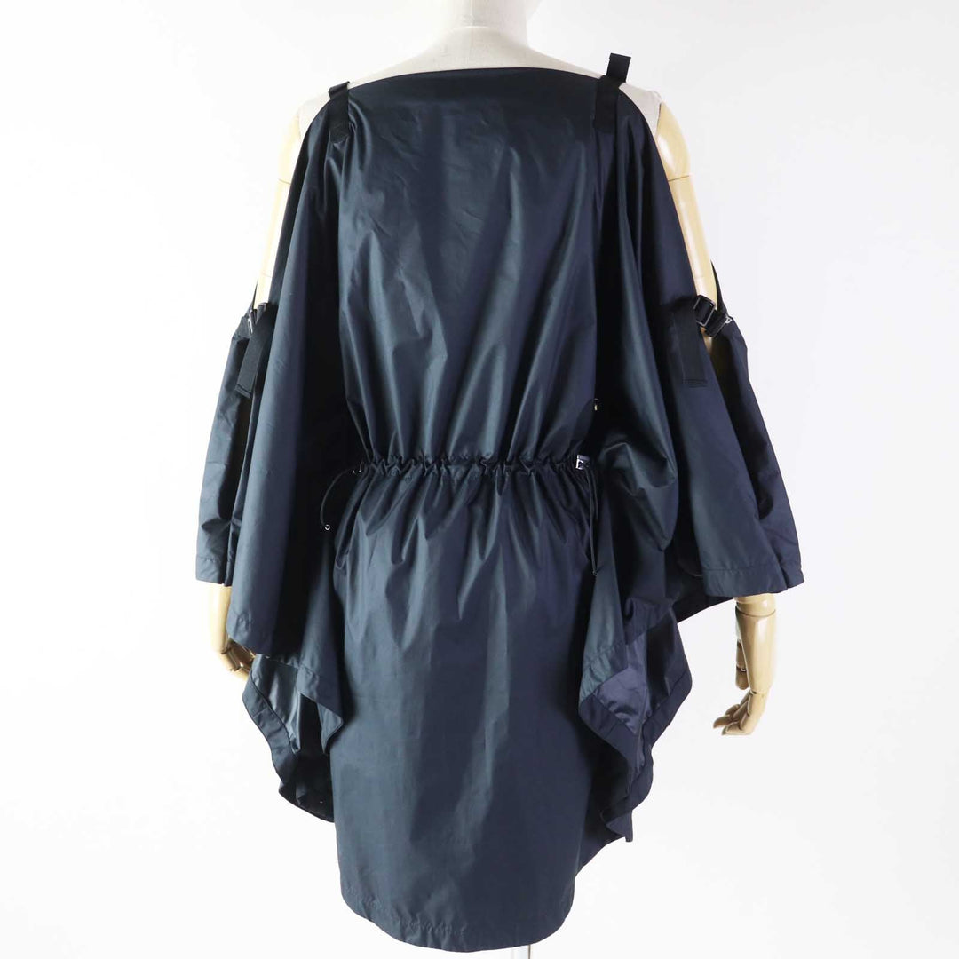 Christian Dior one piece 217R65A2829 Main: 100% polyester Navy Off Shoulder Drawstring Dress Women XS Used Authentic