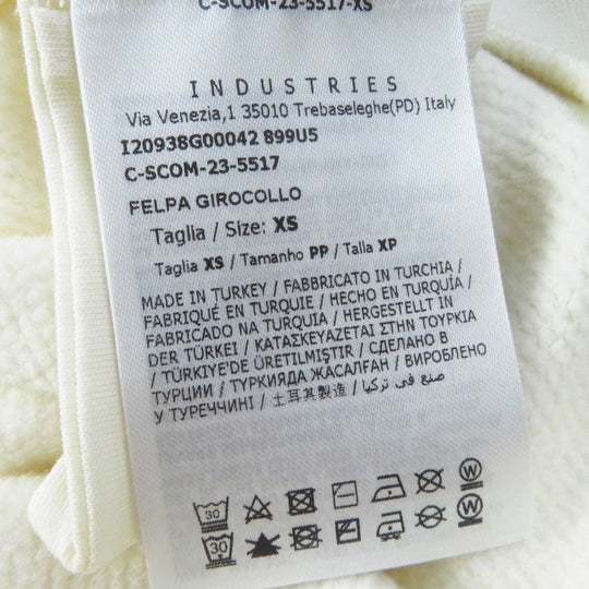 MONCLER pullover Outer fabric: 91% cotton, Outer fabric: 9% nylon, Rib: 98% cotton, 2% polyurethane Other fabric: 85% polyester, 15% nylon Embroidery: 100% polyester Ivory FELPA GIROCOLLO Women XS Used Authentic