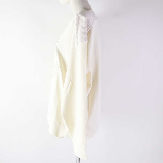 MONCLER pullover Outer fabric: 91% cotton, Outer fabric: 9% nylon, Rib: 98% cotton, 2% polyurethane Other fabric: 85% polyester, 15% nylon Embroidery: 100% polyester Ivory FELPA GIROCOLLO Women XS Used Authentic