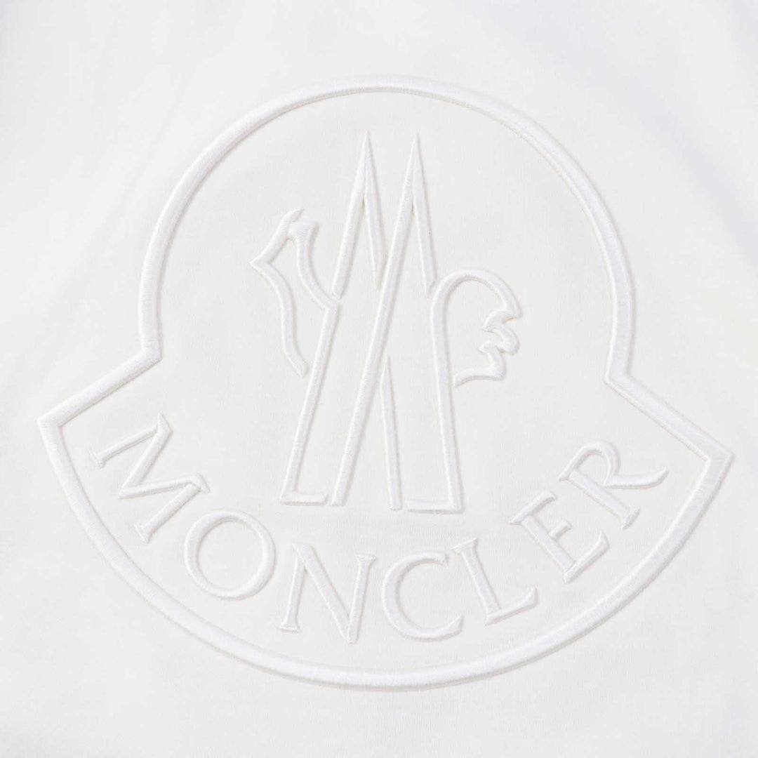 MONCLER pullover Outer fabric: 91% cotton, Outer fabric: 9% nylon, Rib: 98% cotton, 2% polyurethane Other fabric: 85% polyester, 15% nylon Embroidery: 100% polyester Ivory FELPA GIROCOLLO Women XS Used Authentic