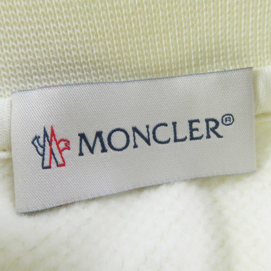 MONCLER pullover Outer fabric: 91% cotton, Outer fabric: 9% nylon, Rib: 98% cotton, 2% polyurethane Other fabric: 85% polyester, 15% nylon Embroidery: 100% polyester Ivory FELPA GIROCOLLO Women XS Used Authentic