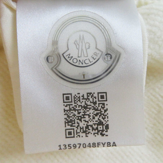MONCLER pullover Outer fabric: 91% cotton, Outer fabric: 9% nylon, Rib: 98% cotton, 2% polyurethane Other fabric: 85% polyester, 15% nylon Embroidery: 100% polyester Ivory FELPA GIROCOLLO Women XS Used Authentic