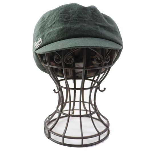 HERMES Casquette Outer: 100% linen, Lining: 100% linen khaki Paola Women 57 Used Authentic