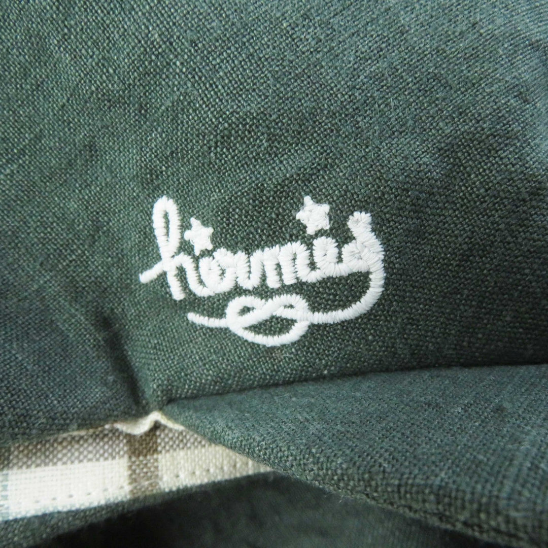 HERMES Casquette Outer: 100% linen, Lining: 100% linen khaki Paola Women 57 Used Authentic