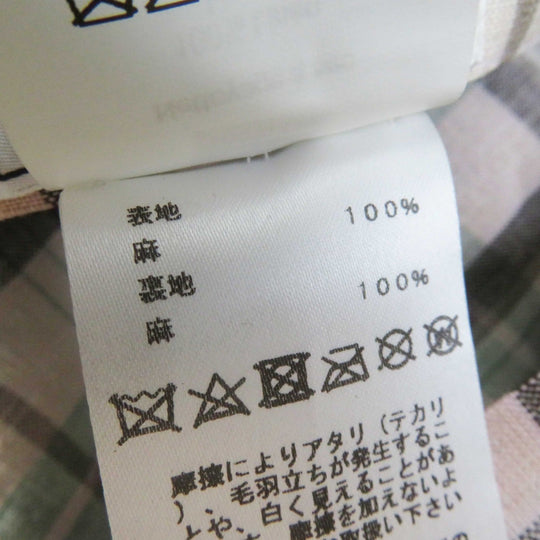 HERMES Casquette Outer: 100% linen, Lining: 100% linen khaki Paola Women 57 Used Authentic