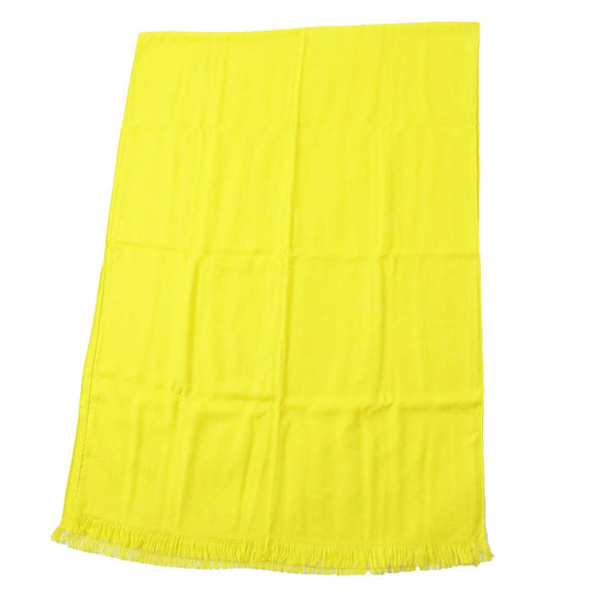 HERMES Stall Main: 85% cashmere, Main: 15% silk yellow New Libris Women Used Authentic