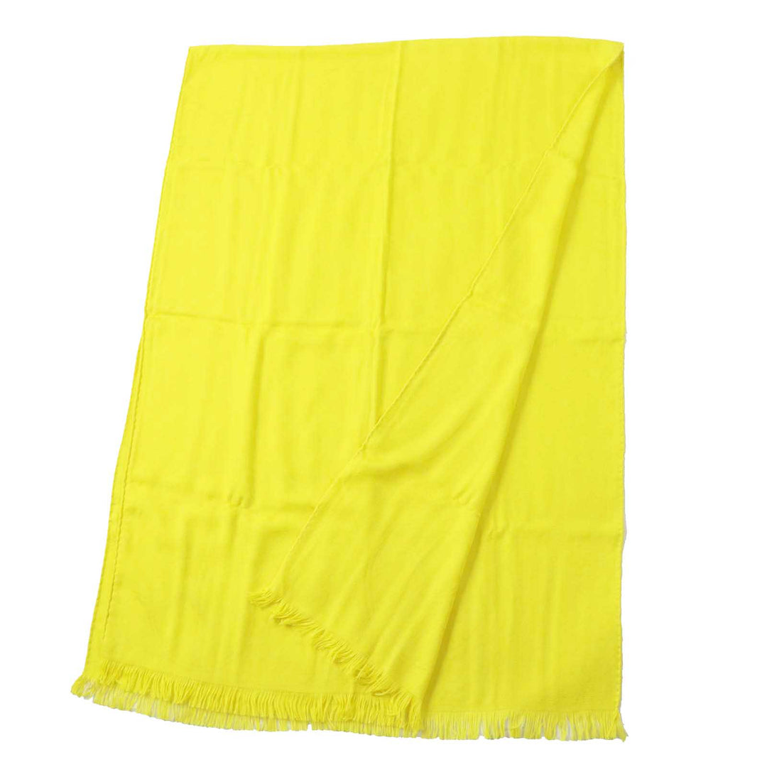 HERMES Stall Main: 85% cashmere, Main: 15% silk yellow New Libris Women Used Authentic