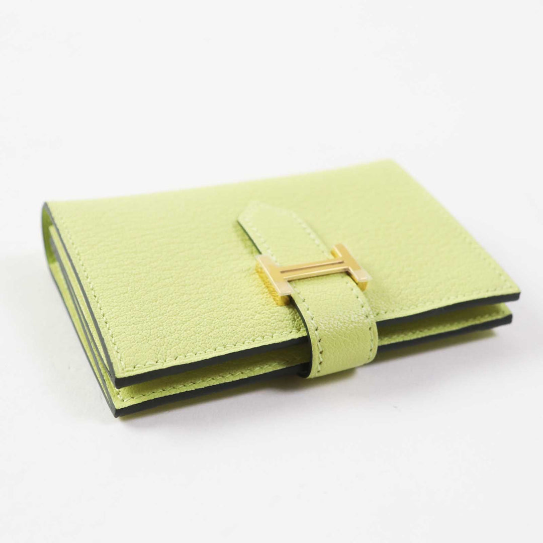 HERMES Card Case Shave Jones Bourjon Bearn Mini Women Used Authentic