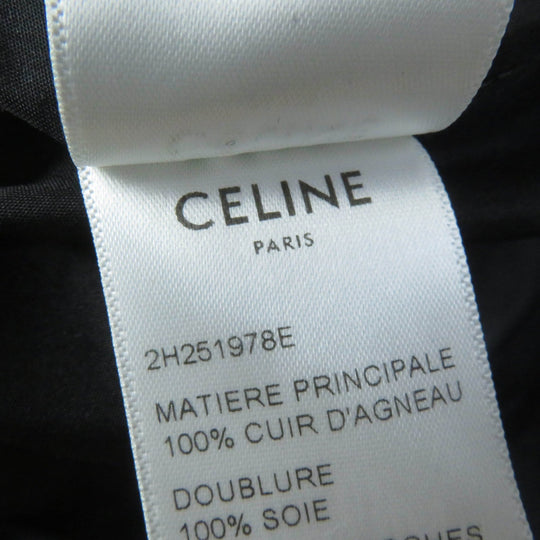 CELINE Mini skirt 2H251978E Main: Lamb leather Lining: 100% silk Pocket lining: 100% cotton Filling: 100% polyester Embroidery: 100% polyester black Women 36 Used Authentic