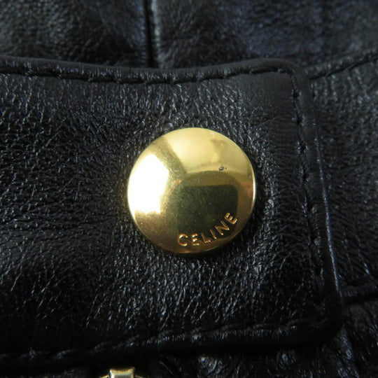 CELINE Mini skirt 2H251978E Main: Lamb leather Lining: 100% silk Pocket lining: 100% cotton Filling: 100% polyester Embroidery: 100% polyester black Women 36 Used Authentic
