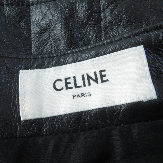 CELINE Mini skirt 2H251978E Main: Lamb leather Lining: 100% silk Pocket lining: 100% cotton Filling: 100% polyester Embroidery: 100% polyester black Women 36 Used Authentic