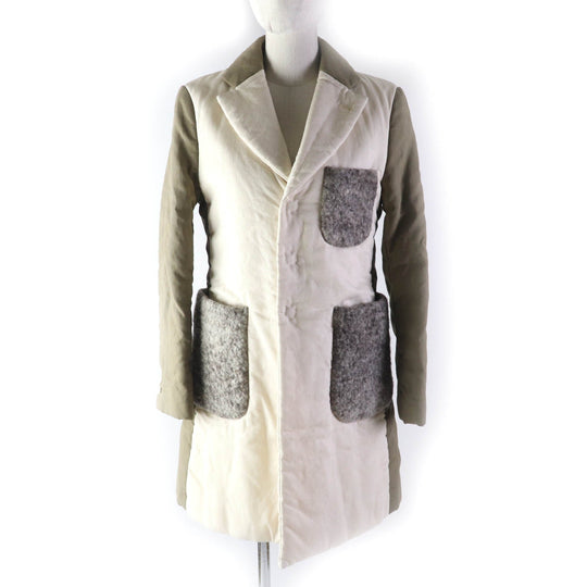 COMME des GARCONS Chester coat GT-J025 Outer: 70% rayon, Outer: 30% linen, Part: 100% wool, Part: 70% rayon, Part: 30% linen, Lining: 100% cotton, Filling: 100% polyester Ivory Women S Used Authentic