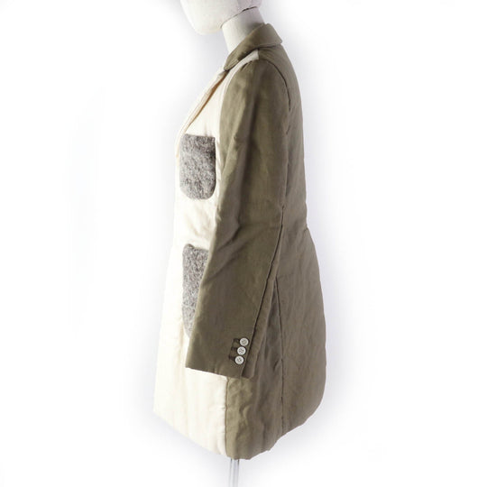 COMME des GARCONS Chester coat GT-J025 Outer: 70% rayon, Outer: 30% linen, Part: 100% wool, Part: 70% rayon, Part: 30% linen, Lining: 100% cotton, Filling: 100% polyester Ivory Women S Used Authentic