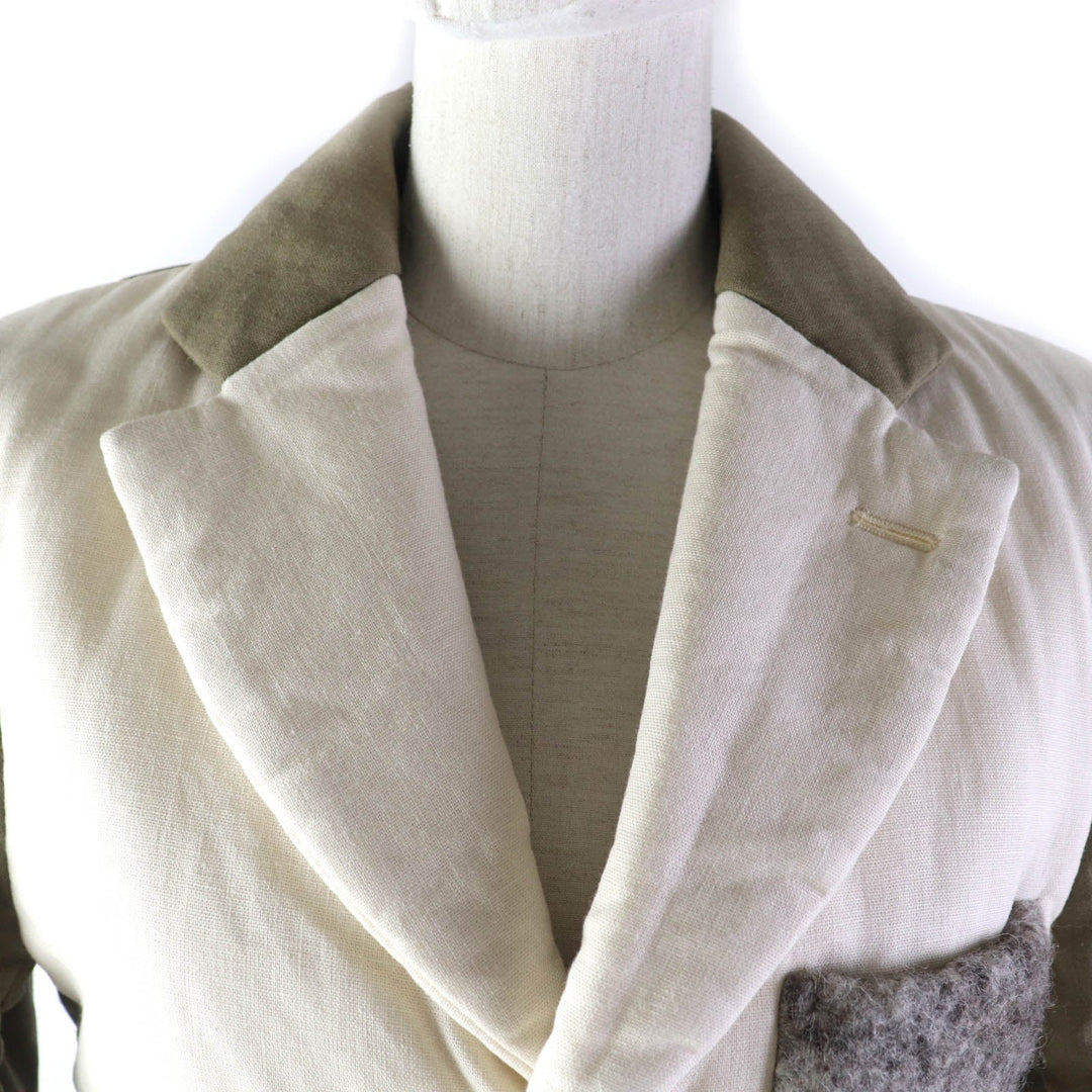 COMME des GARCONS Chester coat GT-J025 Outer: 70% rayon, Outer: 30% linen, Part: 100% wool, Part: 70% rayon, Part: 30% linen, Lining: 100% cotton, Filling: 100% polyester Ivory Women S Used Authentic