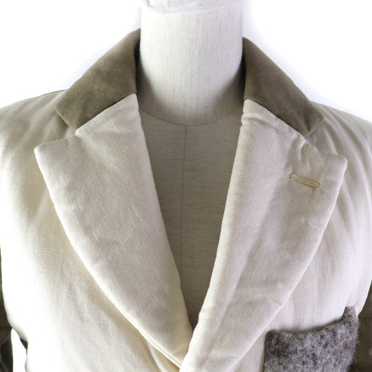 COMME des GARCONS Chester coat GT-J025 Outer: 70% rayon, Outer: 30% linen, Part: 100% wool, Part: 70% rayon, Part: 30% linen, Lining: 100% cotton, Filling: 100% polyester Ivory Women S Used Authentic