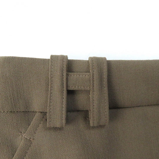 HERMES Tight Skirt Outer: 96% wool, Outer: 4% polyurethane, Lining: 100% silk Brown Women 34 Used Authentic
