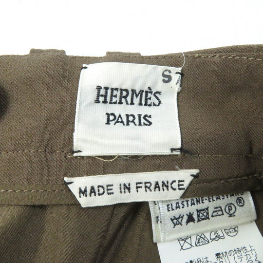 HERMES Tight Skirt Outer: 96% wool, Outer: 4% polyurethane, Lining: 100% silk Brown Women 34 Used Authentic