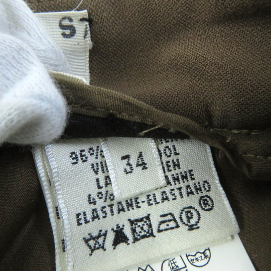 HERMES Tight Skirt Outer: 96% wool, Outer: 4% polyurethane, Lining: 100% silk Brown Women 34 Used Authentic