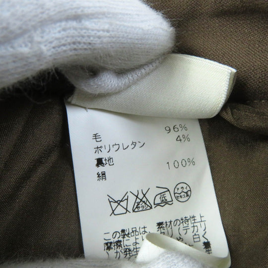HERMES Tight Skirt Outer: 96% wool, Outer: 4% polyurethane, Lining: 100% silk Brown Women 34 Used Authentic