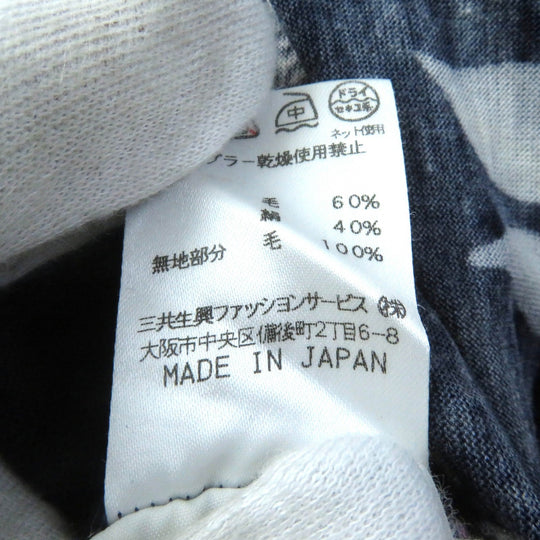 LEONARD FASHION Short sleeve knit Main: 60% wool, Main: 40% silk, Part: 100% wool Navy Women L Used Authentic