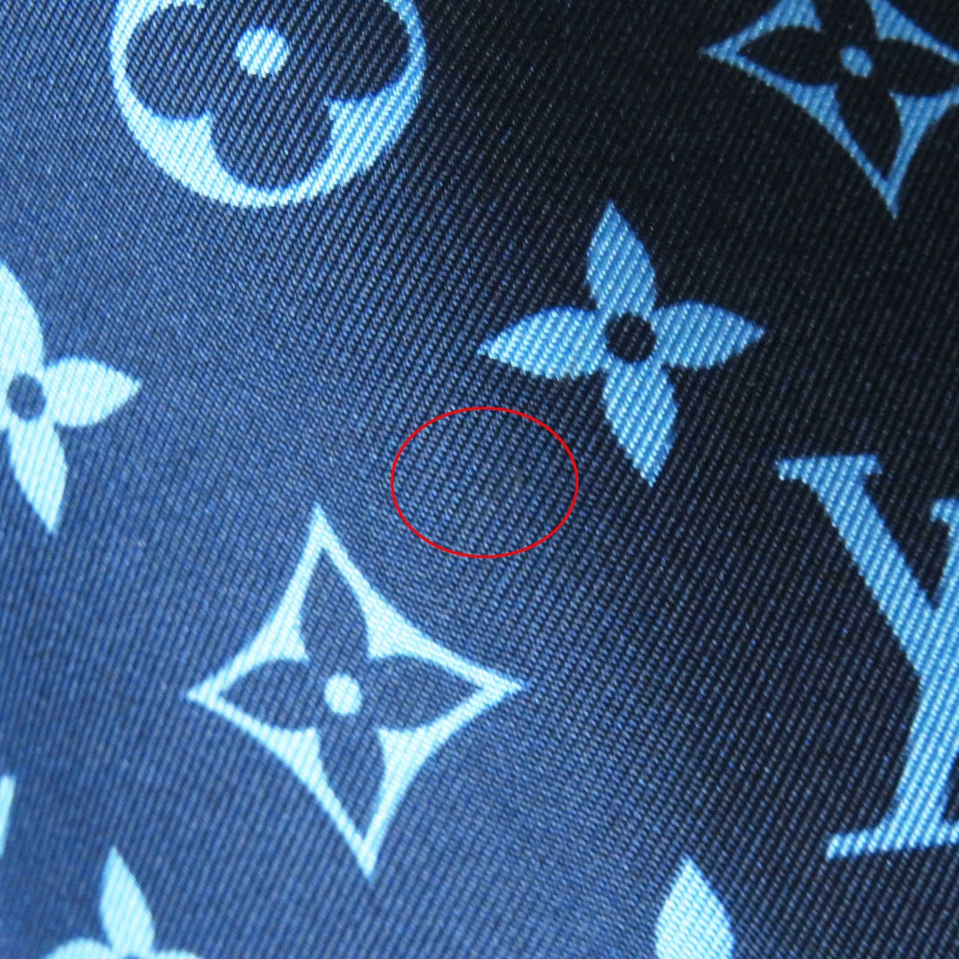 LOUIS VUITTON Long sleeve shirt Outer: 100% silk, Lining: 100% silk Navy light blue Women 34 Used Authentic