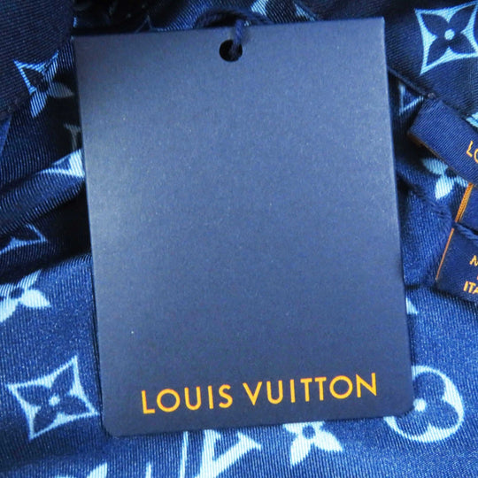 LOUIS VUITTON Long sleeve shirt Outer: 100% silk, Lining: 100% silk Navy light blue Women 34 Used Authentic