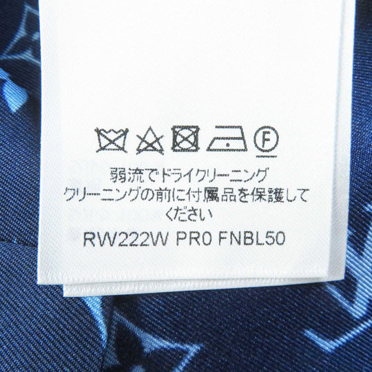 LOUIS VUITTON Long sleeve shirt Outer: 100% silk, Lining: 100% silk Navy light blue Women 34 Used Authentic